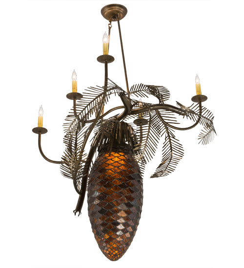 29.5"W Pinecone 5 Arm Chandelier