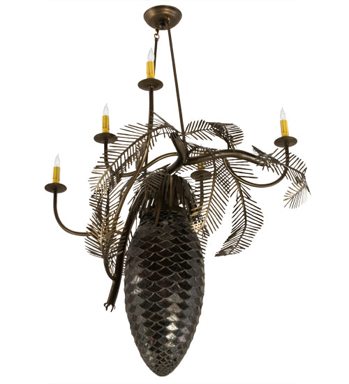 29.5"W Pinecone 5 Arm Chandelier