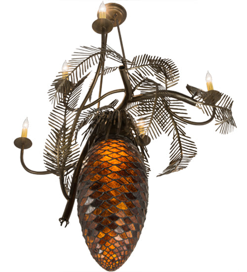 29.5"W Pinecone 5 Arm Chandelier