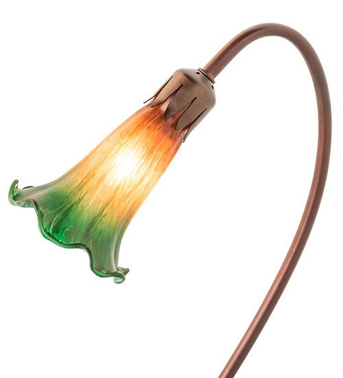 16" High Amber/Green Pond Lily Accent Lamp