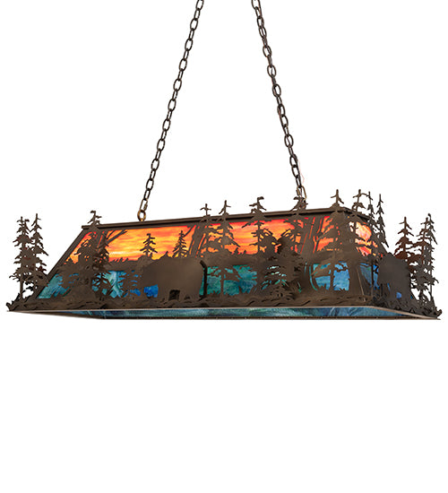 50 L" Long Bear Through The Trees Oblong Pendant