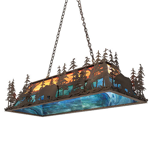 50 L" Long Bear Through The Trees Oblong Pendant