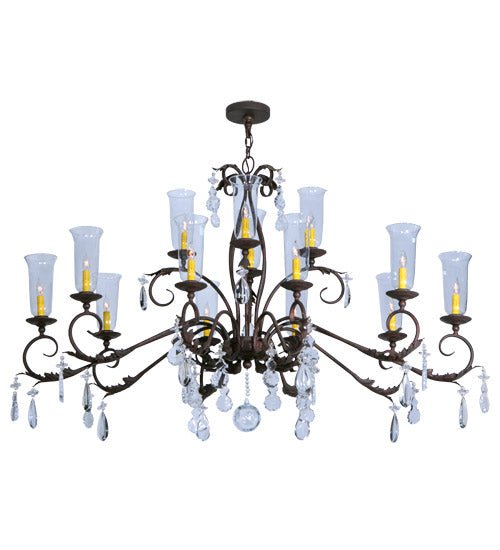 62" Long Windsor 14 Light Oblong Chandelier