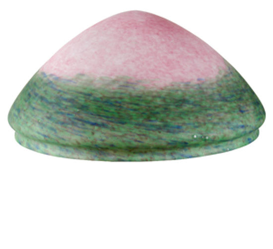 14" Wide Pink & Green Pate-De-Verre Triangle Shade