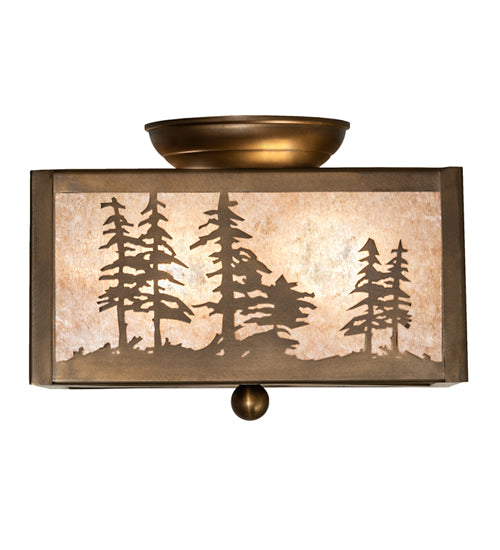 10" Square Tall Pines Flushmount