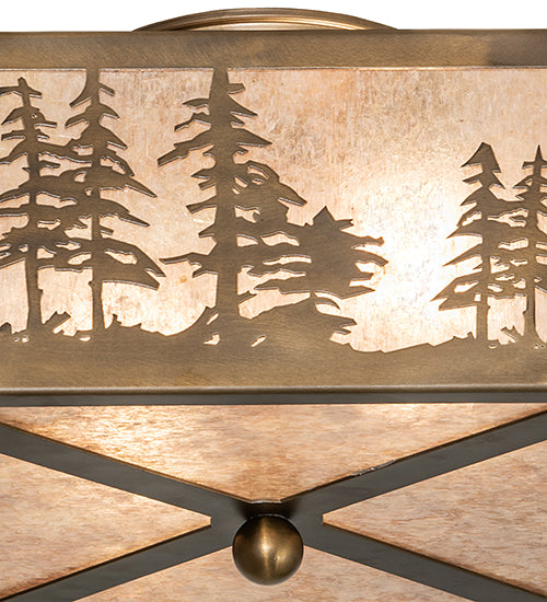 10" Square Tall Pines Flushmount