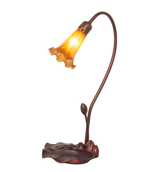 16" High Amber Tiffany Pond Lily Accent Lamp