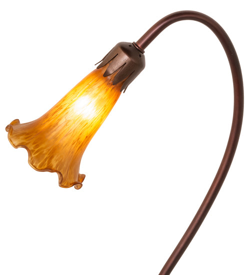 16" High Amber Tiffany Pond Lily Accent Lamp