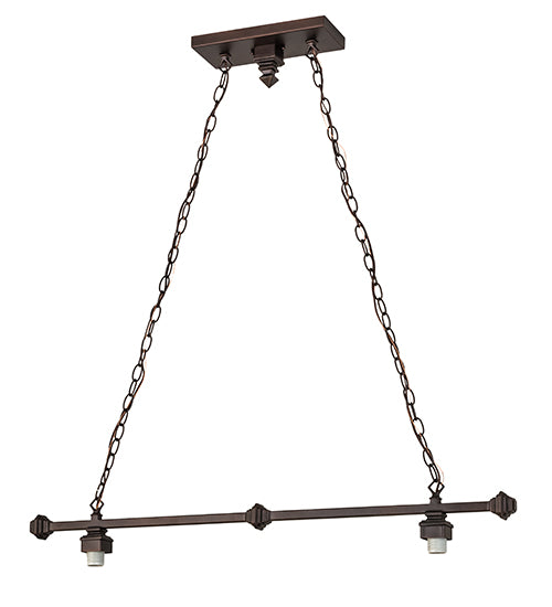 38" Long Mahogany Bronze 2 Lt Pendant Hardware