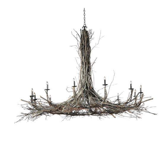 132" Wide Twigs 12 Light Chandelier