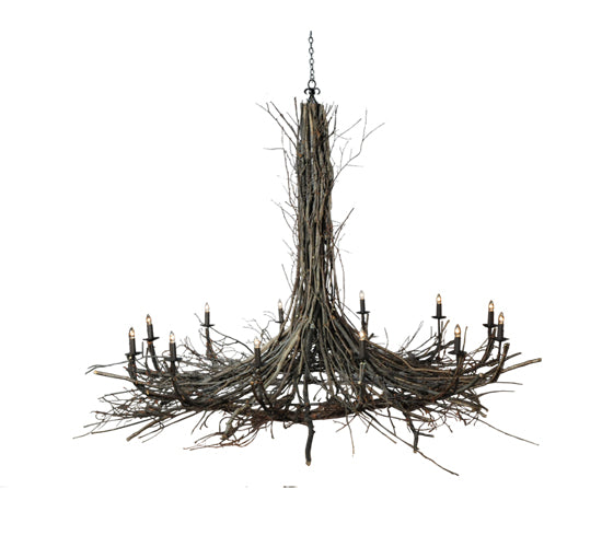 132" Wide Twigs 12 Light Chandelier