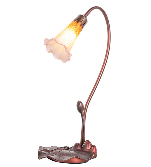 16" High Amber/Purple Pond Lily Accent Lamp