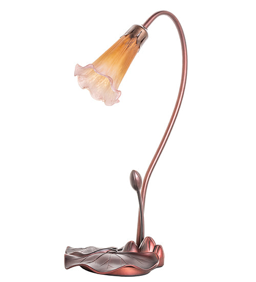 16" High Amber/Purple Pond Lily Accent Lamp