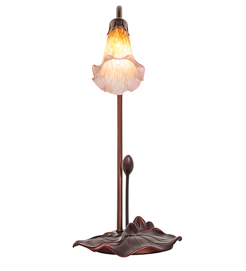 16" High Amber/Purple Pond Lily Accent Lamp