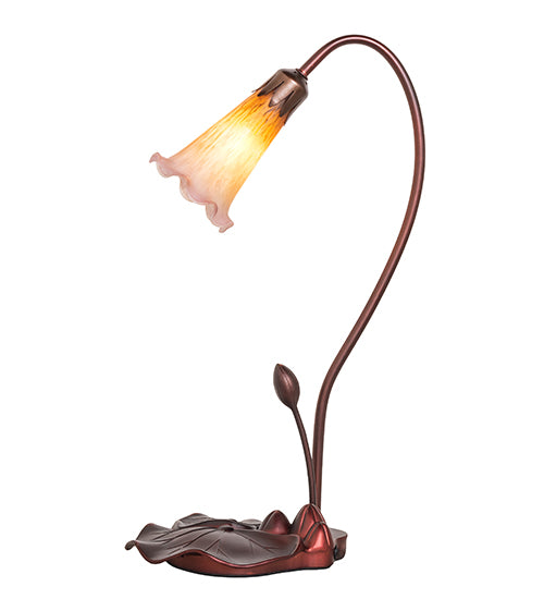 16" High Amber/Purple Pond Lily Accent Lamp