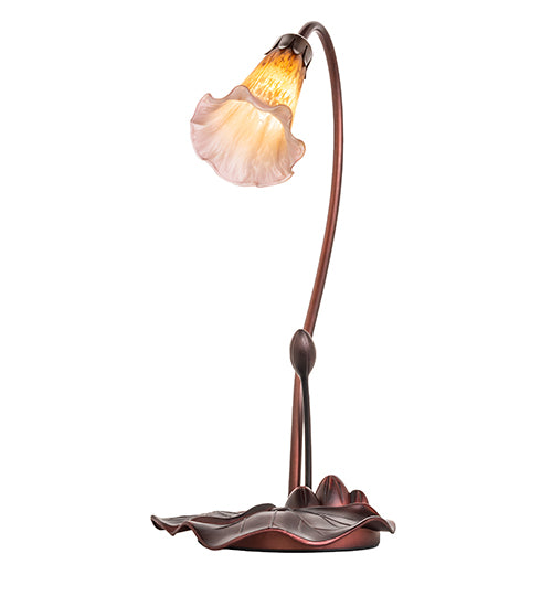 16" High Amber/Purple Pond Lily Accent Lamp