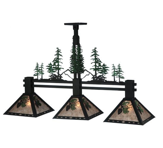 45"L Winter Pine Tall Pines 3 Lt Island Pendant