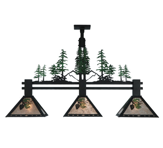 45"L Winter Pine Tall Pines 3 Lt Island Pendant