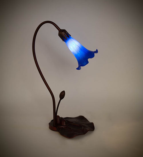 16" High Blue Tiffany Pond Lily Accent Lamp