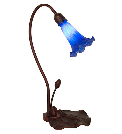 16" High Blue Tiffany Pond Lily Accent Lamp