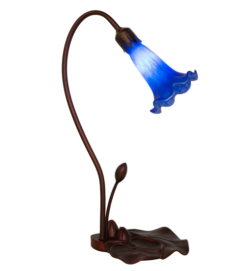 16" High Blue Tiffany Pond Lily Accent Lamp