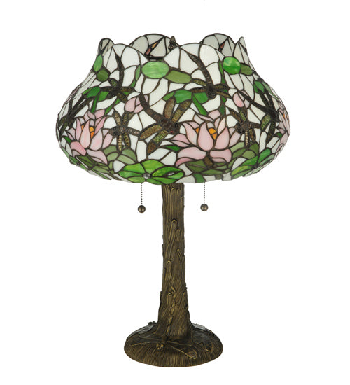 22.5"H Dragonfly Flower Table Lamp