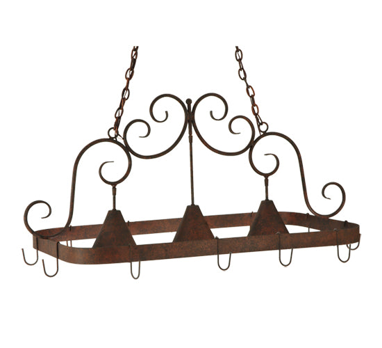 46" Long Elana 3 Light Pot Rack