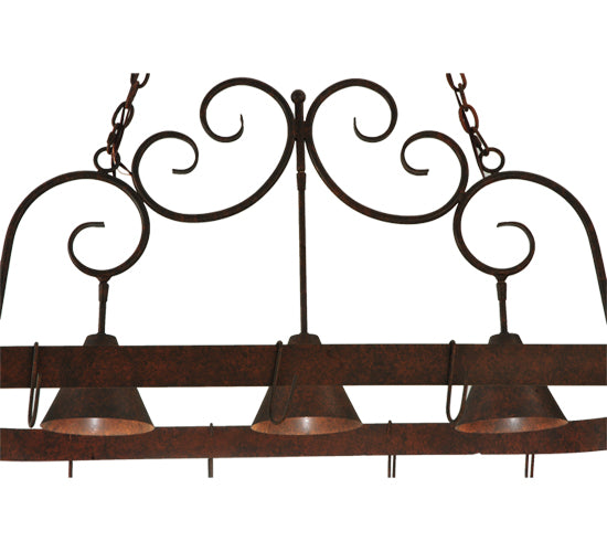 46" Long Elana 3 Light Pot Rack