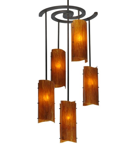 34"W Vortex 5 Lt Chandelier