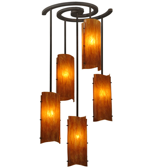 34"W Vortex 5 Lt Chandelier