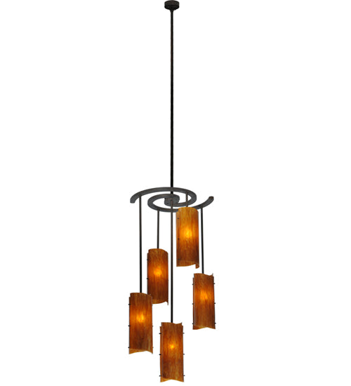 34"W Vortex 5 Lt Chandelier