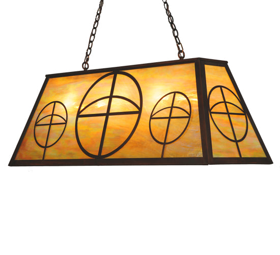 48"L Circle Cross Oblong Pendant