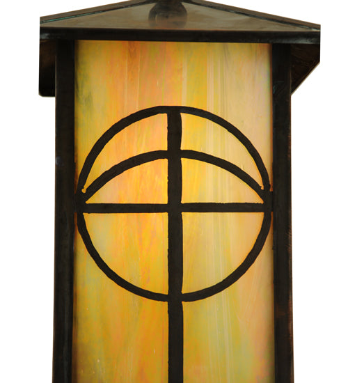 7"W Seneca Circle Cross Curved Arm Wall Sconce