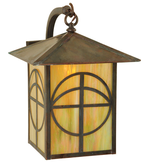 12"W Seneca Circle Cross Curved Arm Wall Sconce