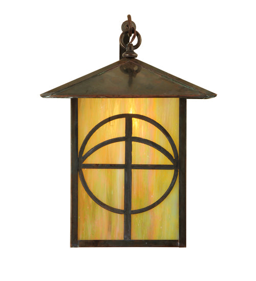 12"W Seneca Circle Cross Curved Arm Wall Sconce