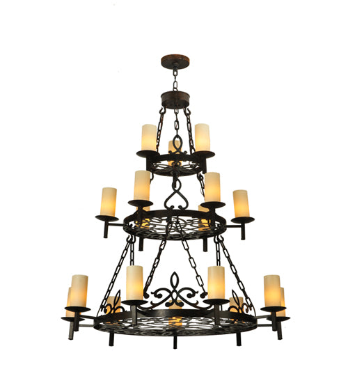 48" Wide Newcastle 18 Light Three Tier Chandelier