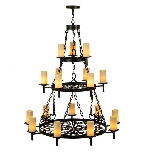 48" Wide Newcastle 18 Light Three Tier Chandelier