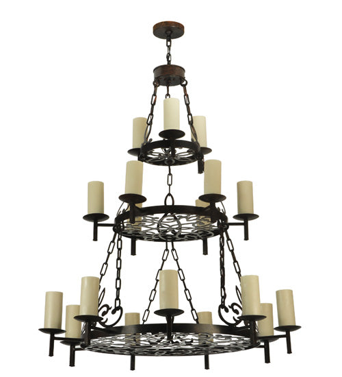 48" Wide Newcastle 18 Light Three Tier Chandelier