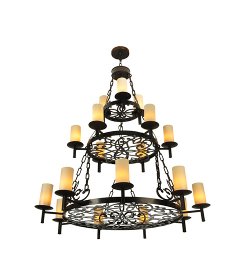 48" Wide Newcastle 18 Light Three Tier Chandelier