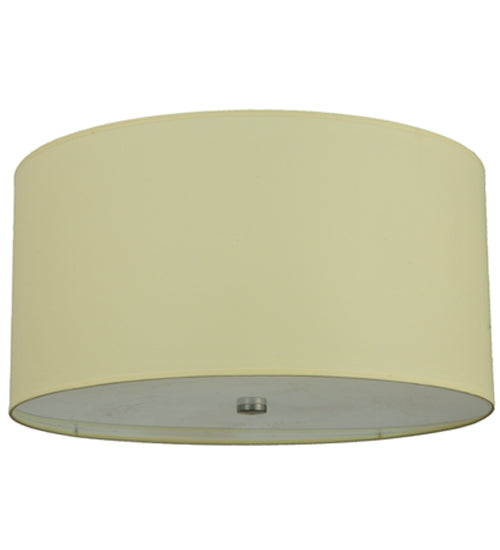 24"W Cilindro Beige Textrene Flushmount