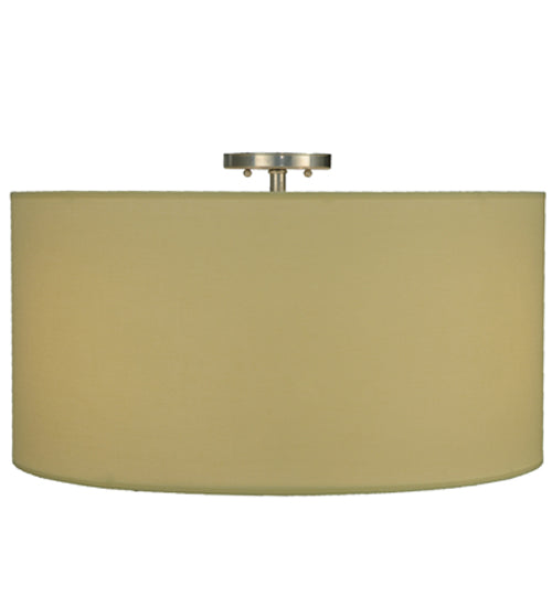 24"W Cilindro Beige Textrene Flushmount