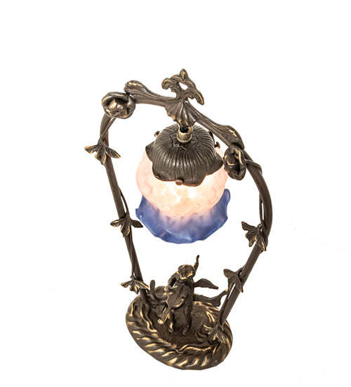 19" High Pink/Blue Cherub With Violin Mini Lamp