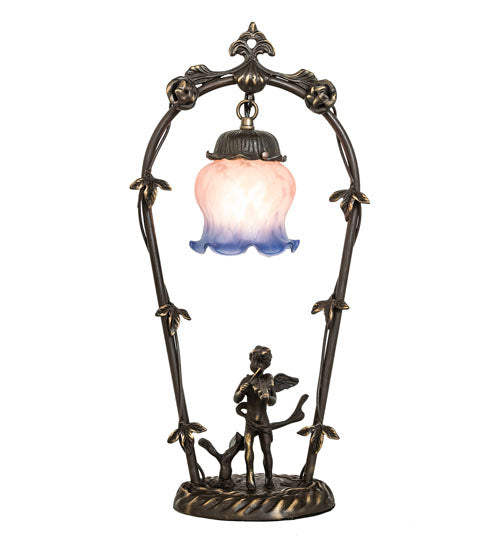 19" High Pink/Blue Cherub With Violin Mini Lamp