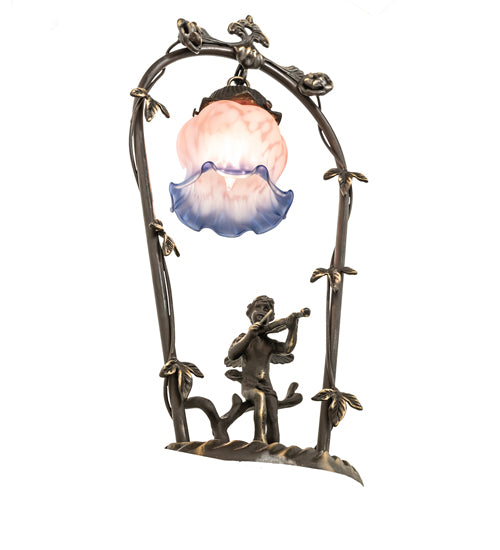 19" High Pink/Blue Cherub With Violin Mini Lamp