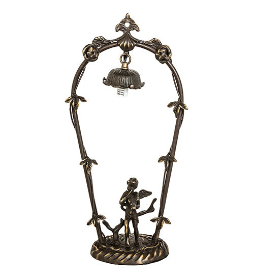 19" High Pink/Blue Cherub With Violin Mini Lamp