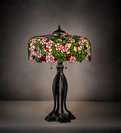 30" High Tiffany Cherry Blossom Table Lamp