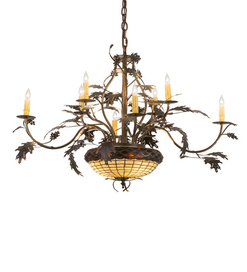 42" Wide Greenbriar Oak 8 Arm Chandelier