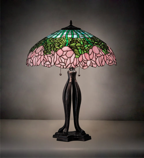 30" High Tiffany Cabbage Rose Table Lamp