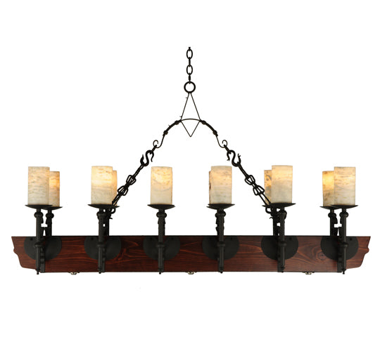 60"L Tudor Jadestone LED Oblong Chandelier