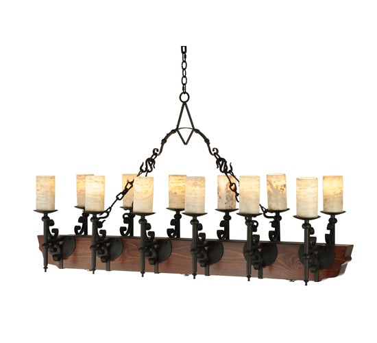 60"L Tudor Jadestone LED Oblong Chandelier